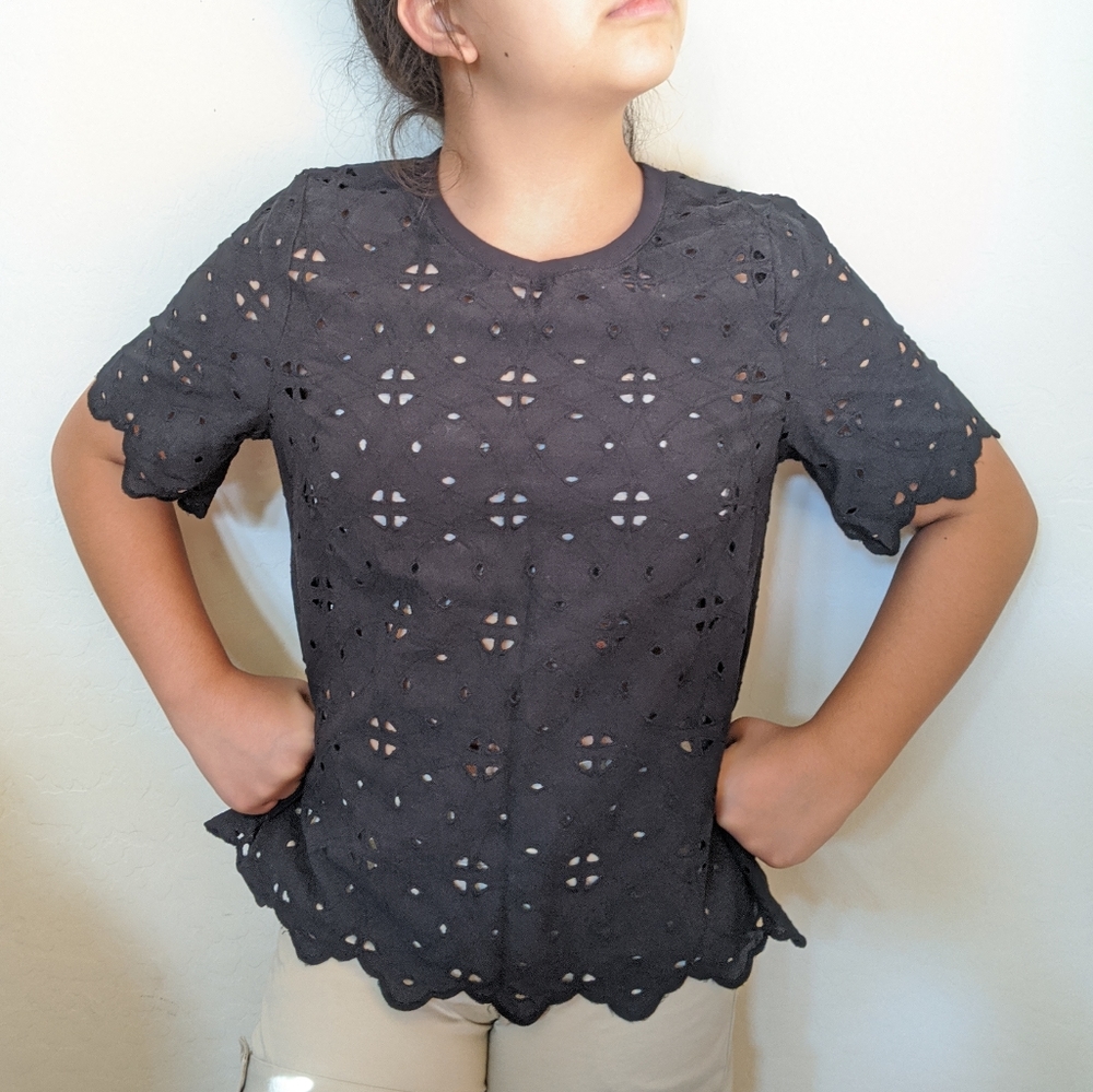 🌼3/$28🌼Black Boho Eyelet Lace  Blouse